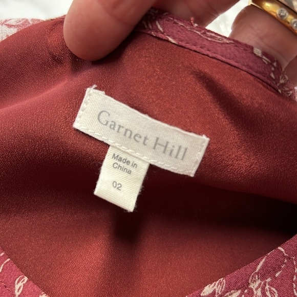 Garnet Hill Bohemian Pocket Detail Wine Colored Foral Print Size 02 - Picture 11 of 15